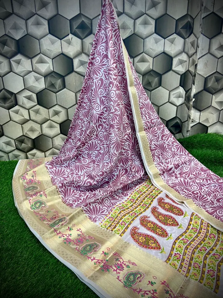 Kora SIlk Banarsi  Saree   
