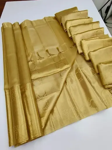 Kanjivaram Style Bararsi Silk Tissue Saree 