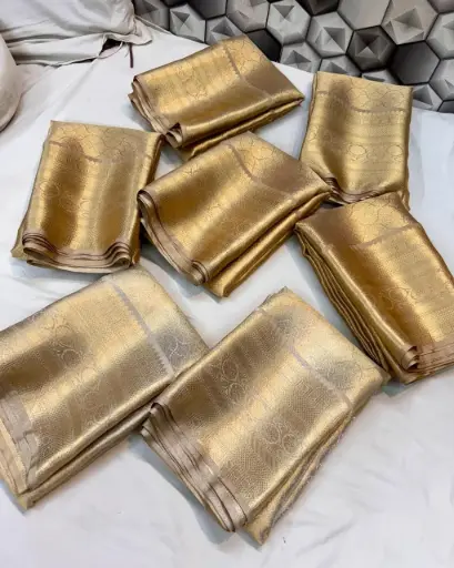 Kanjivaram Style Bararsi Silk Tissue Saree   