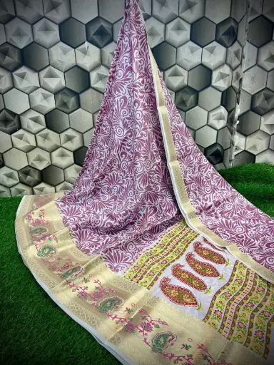 Kora SIlk Banarsi  Saree   